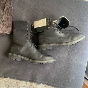 Guess shearling combat boots